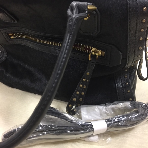 Black leather and calf hair handbag by orYANY - Picture 8 of 8